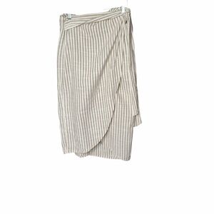 June & Hudson Asymmetrical Striped Cream Skirt